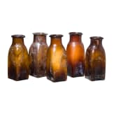 Five German glass bottles, 19th century