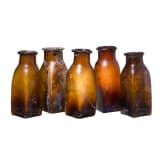 Five German glass bottles, 19th century