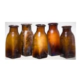 Five German glass bottles, 19th century