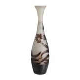 A small art nouveau glass vase with hydrangea, Nancy, Emille Gall&eacute;, circa 1920