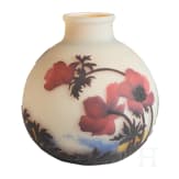 An art nouveau glass vase with anemones, Lun&eacute;ville, Muller Fr&egrave;res, circa 1920