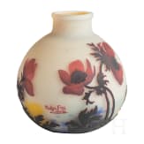 An art nouveau glass vase with anemones, Lun&eacute;ville, Muller Fr&egrave;res, circa 1920
