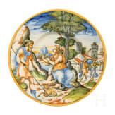 An Italian Maiolica plate "The Meeting of Tamar and Judah", Urbino, 2nd half of the 16th century