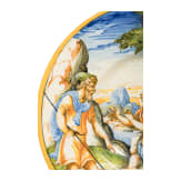 An Italian Maiolica plate "The Meeting of Tamar and Judah", Urbino, 2nd half of the 16th century
