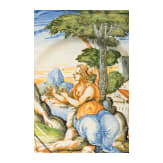 An Italian Maiolica plate "The Meeting of Tamar and Judah", Urbino, 2nd half of the 16th century
