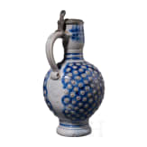 A glazed stoneware Westerwald jug, late 17th century