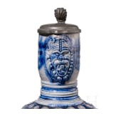 A glazed stoneware Westerwald jug, late 17th century