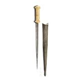 A coral-decorated Ottoman lance-tip dagger, 18th century