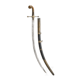 An Ottoman shamshir with rhinoceros horn hilt, circa 1820
