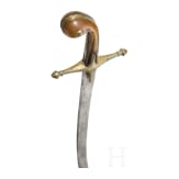 An Ottoman shamshir with rhinoceros horn hilt, circa 1820