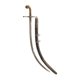 An Ottoman shamshir with fine wootz Damascus blade, circa 1830