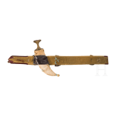 A Yemeni jambya with brocade belt, circa 1900