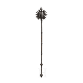 An Indo-Persian silver damascened mace, 19th century