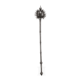 An Indo-Persian silver damascened mace, 19th century