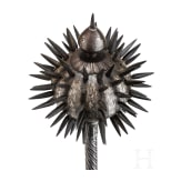 An Indo-Persian silver damascened mace, 19th century