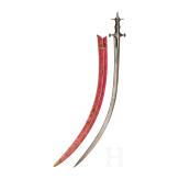 An Indian wootz damascus tulwar with Persian blade, 18th century