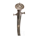An Indian wootz damascus tulwar with Persian blade, 18th century