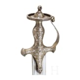 An Indian tulwar with damascened hilt and inscription, circa 1800