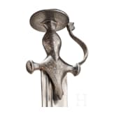 An Indian sukhela with silver damascened hilt, circa 1800