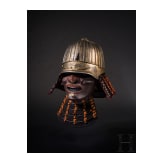 A Japanese suji fukurin kabuto with mempo, early Edo period