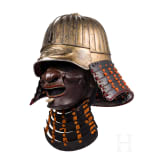 A Japanese suji fukurin kabuto with mempo, early Edo period