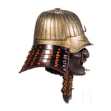 A Japanese suji fukurin kabuto with mempo, early Edo period