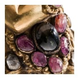 A Bali kris handle in the form of Bataru Bayu with a star sapphire, circa 1900