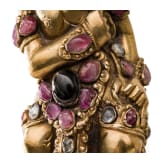 A Bali kris handle in the form of Bataru Bayu with a star sapphire, circa 1900