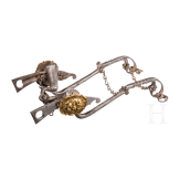 A French or Italian snaffle with gilt mascarons, 17th century