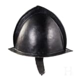 A Flemish blackened musketeer's helmet, ca. 1600