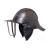 A British lobster tail helmet with bar visor, mid-17th century