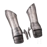 A pair of South German armoured gauntlets, circa 1570/80