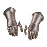 A pair of German armoured gauntlets, circa 1580