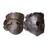 Two armoured kneecaps from a German cuirassier's armours, circa 1620