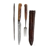 A german set of travelling cuttlery, first half of the 19th century