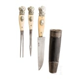 A South German three-piece carter's cutlery set with bone handles, 1st half of the 19th century