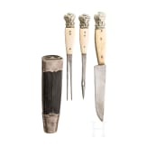 A South German three-piece carter's cutlery set with bone handles, 1st half of the 19th century