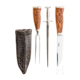 An Alpine carter's cutlery set with carved handles, 2nd half of the 19th century