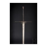 A southern German or Swiss two-handed combat sword with late Gothic blade, circa 1540/50