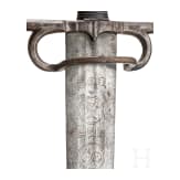 A southern German or Swiss two-handed combat sword with late Gothic blade, circa 1540/50
