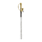 A flintlock hunting hanger with brass hilt, circa 1770