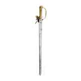 A flintlock hunting hanger with brass hilt, circa 1770