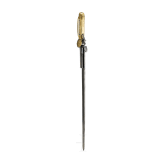 A flintlock hunting hanger with brass hilt, circa 1770