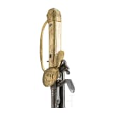 A flintlock hunting hanger with brass hilt, circa 1770