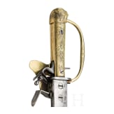 A flintlock hunting hanger with brass hilt, circa 1770