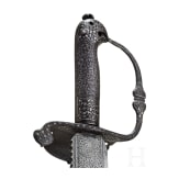 A short English cutlass with silver-damascened hilt, dated 1630