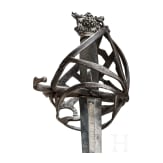 A significant Italian silver-mounted officer's schiavona with Prussian sword blade, 17th/18th century