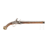 A Balkan Turkish cut and silver-inlaid flintlock pistol, 18th century