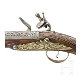 A Balkan Turkish cut and silver-inlaid flintlock pistol, 18th century