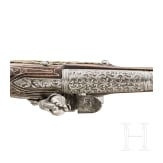 A Balkan Turkish cut and silver-inlaid flintlock pistol, 18th century